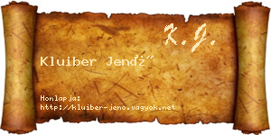 Kluiber Jenő névjegykártya